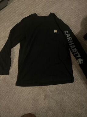 Carhartt Black Graphic Long Sleeve Tee with Sleeve Logo